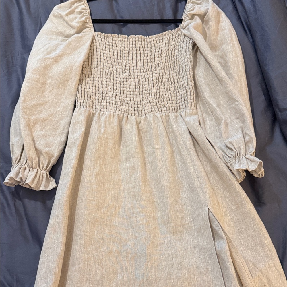 Reformation Linen Dress with slit